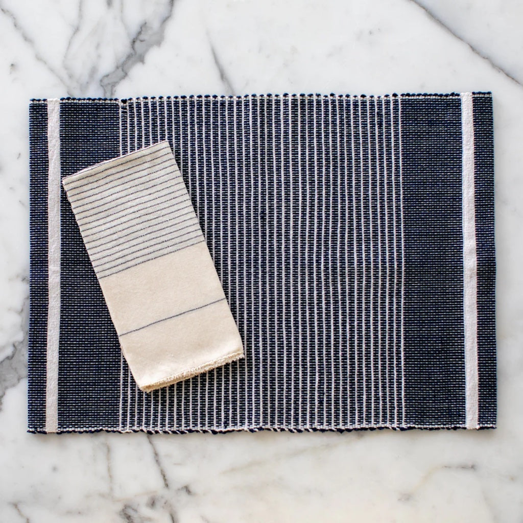 handloom gray stripe placemat