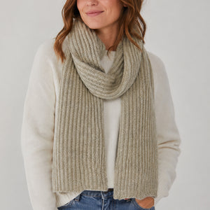 oatmeal cashmere knit scarf