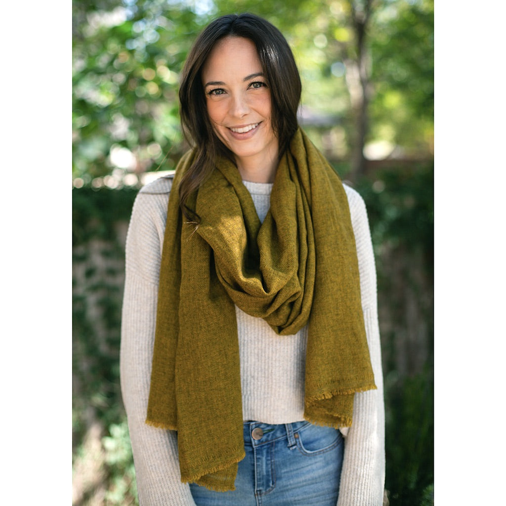 olive green cashmere scarf