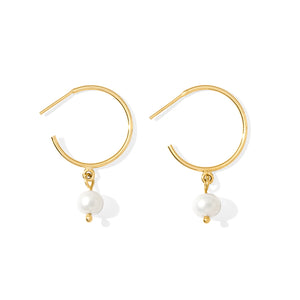 open hoop pearl earrings