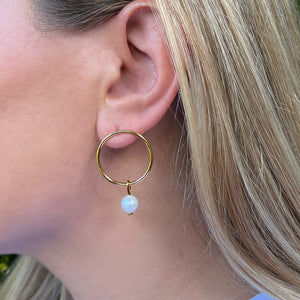 pearl circle earrings