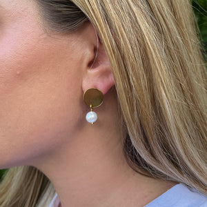 pearl disc earrings