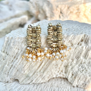 pearl gold india earrings