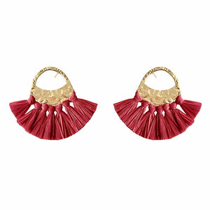 raffia fan earrings