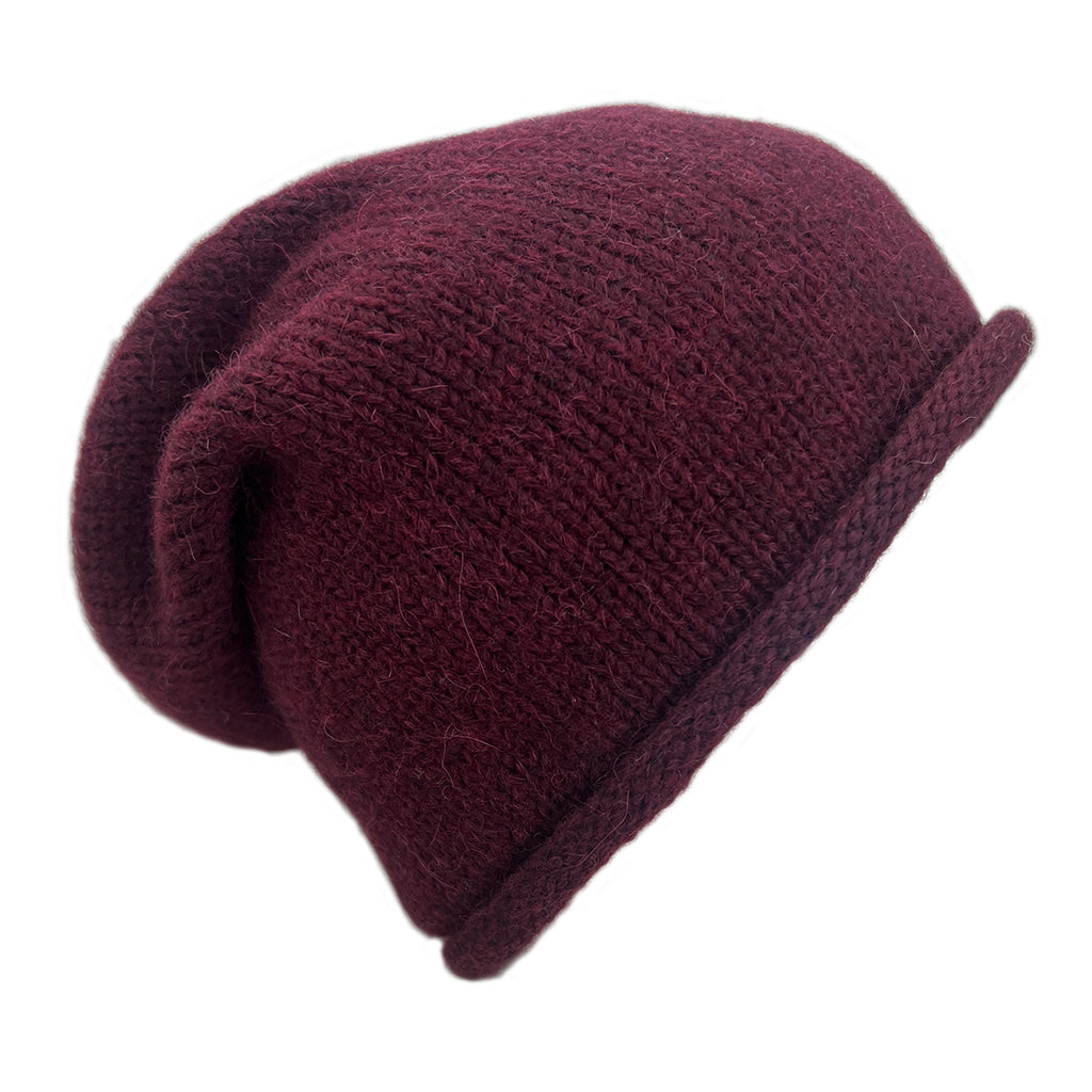 red wine alpaca beanie