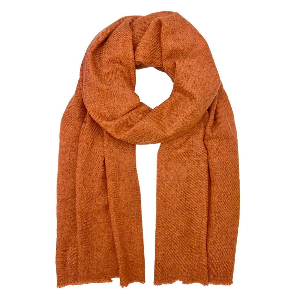 red orange cashmere scarf