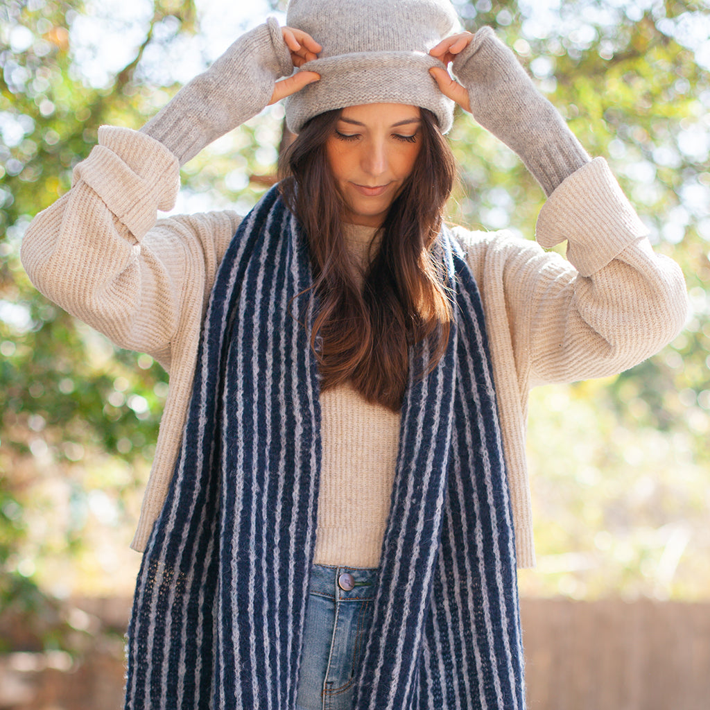 gray alpaca beanie