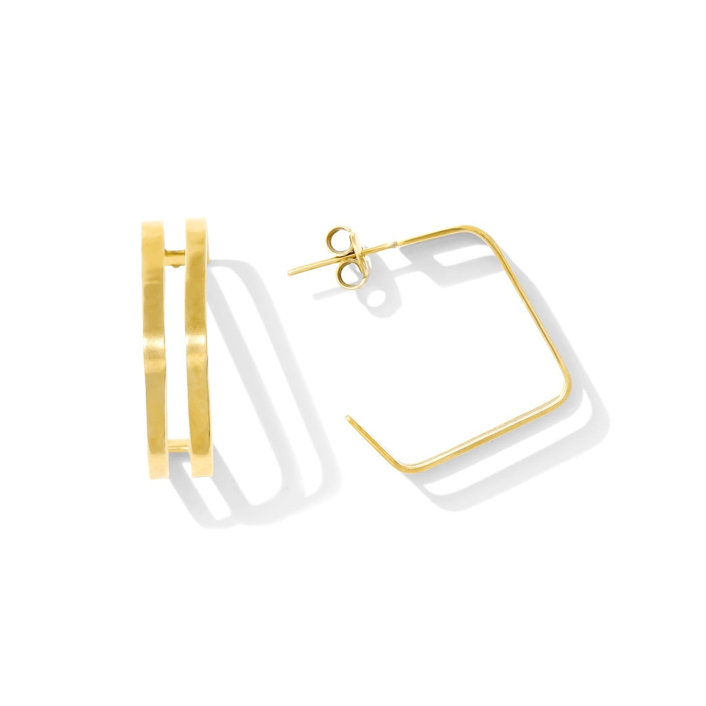 square layered earrings