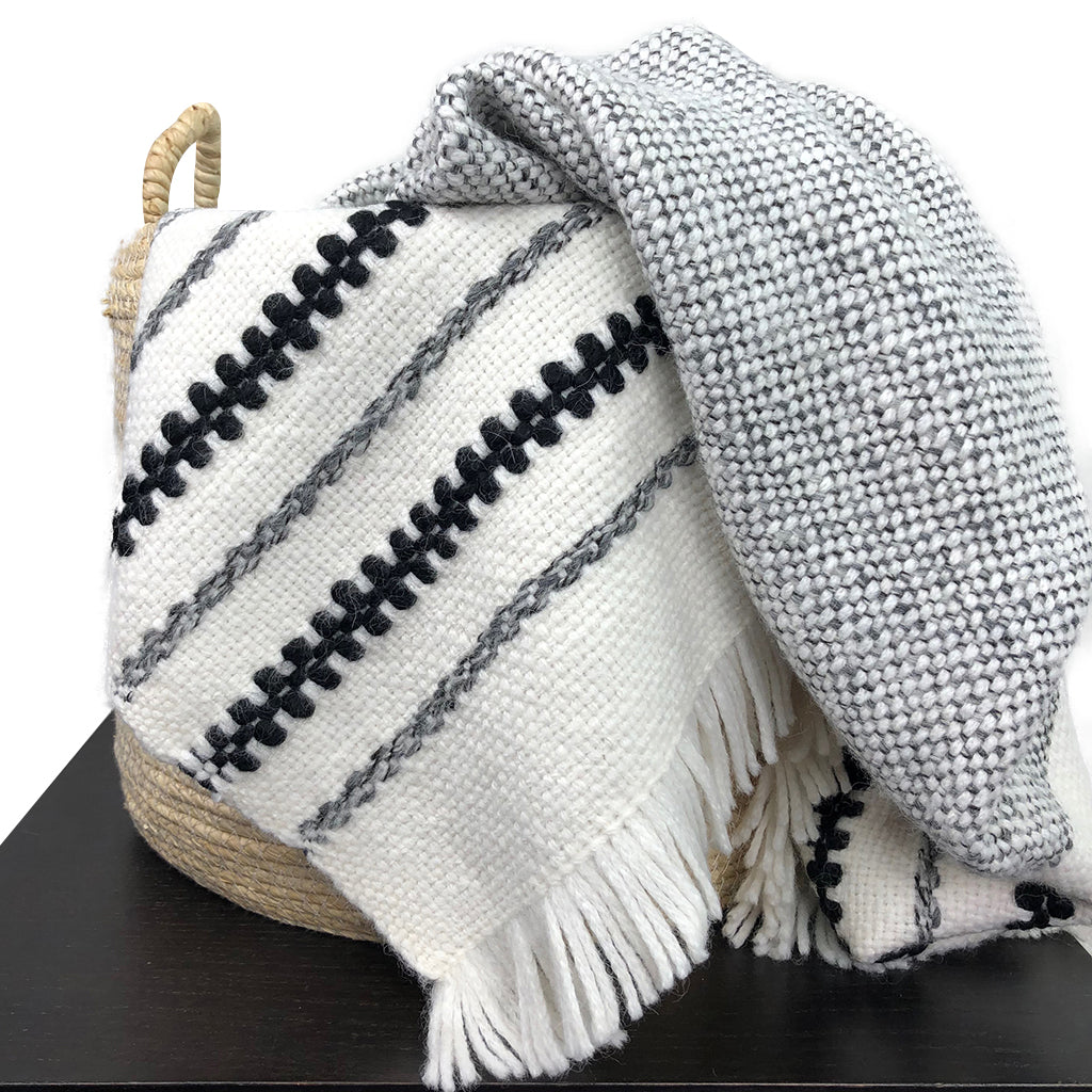 stripe handmade alpaca throw