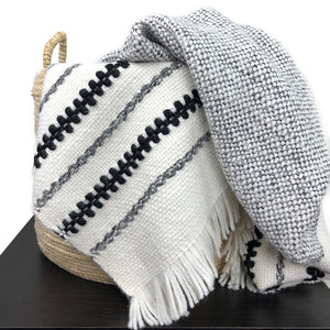 stripe handmade alpaca throw