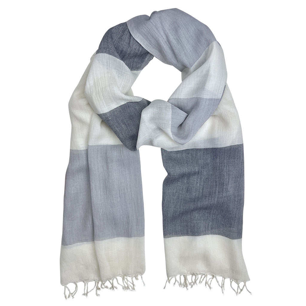milk yarn stripe scarf