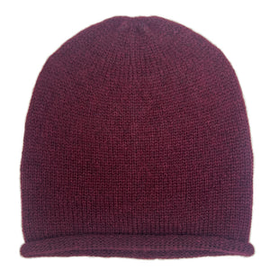 wine red alpaca beanie