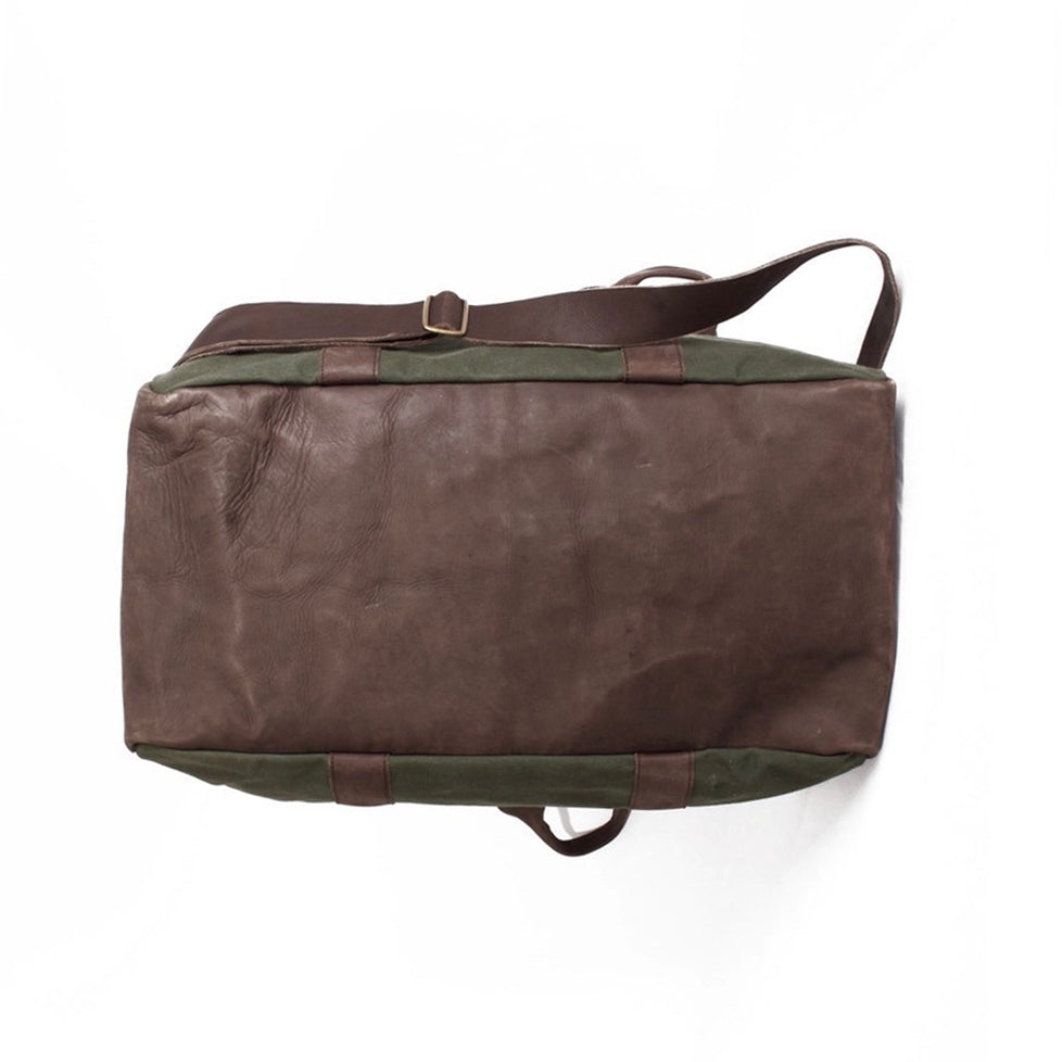 Fair Trade Green Leather Duffle Bag