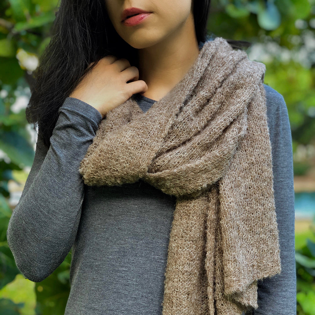 brown alpaca scarf