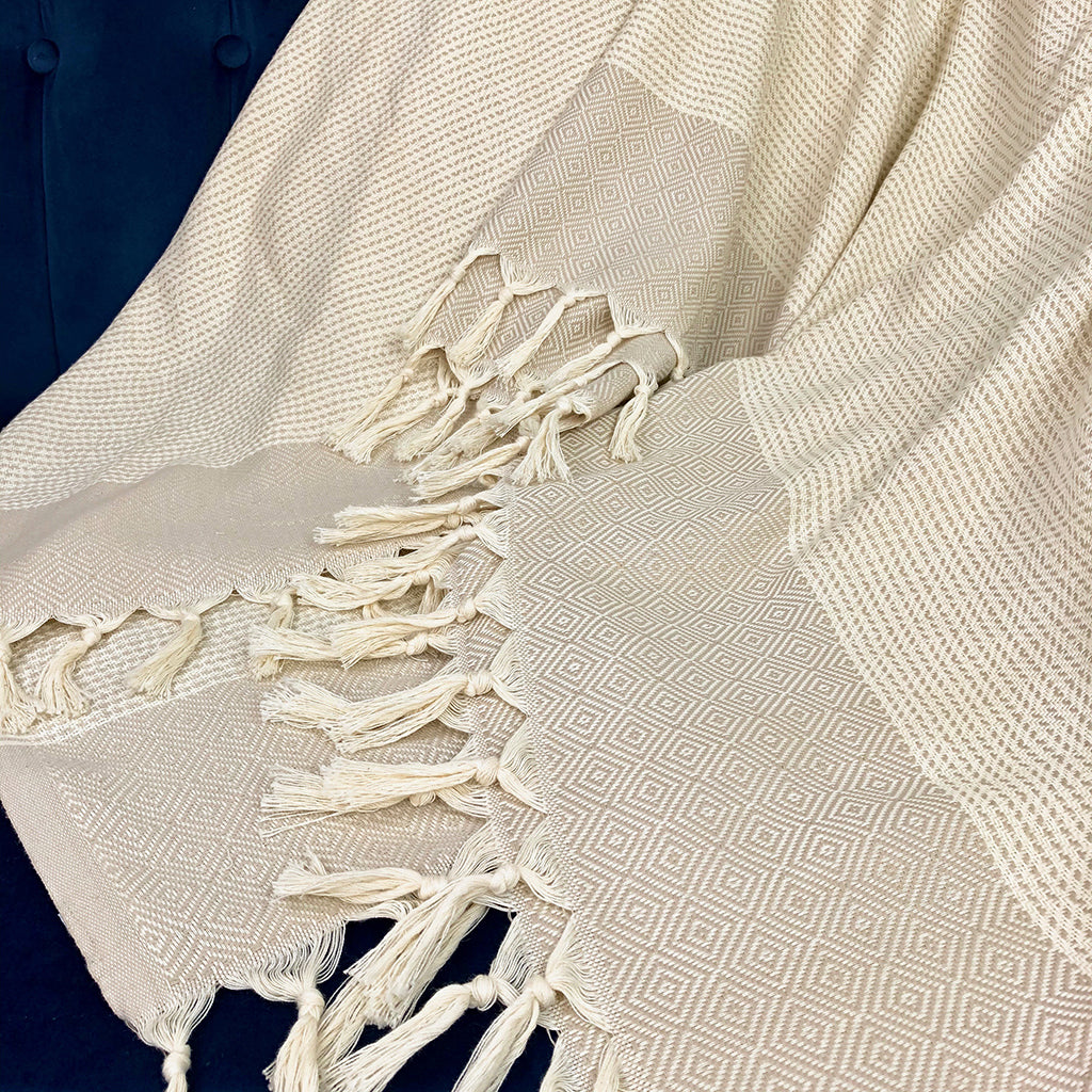 black white turkish throw