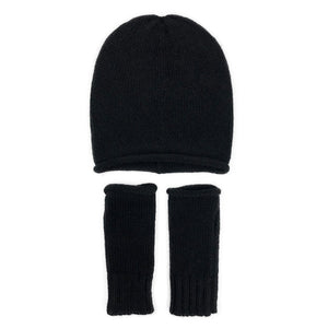 black alpaca hat gloves