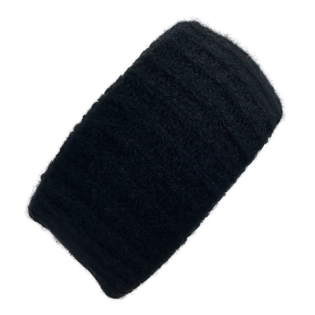 black alpaca ear warmer