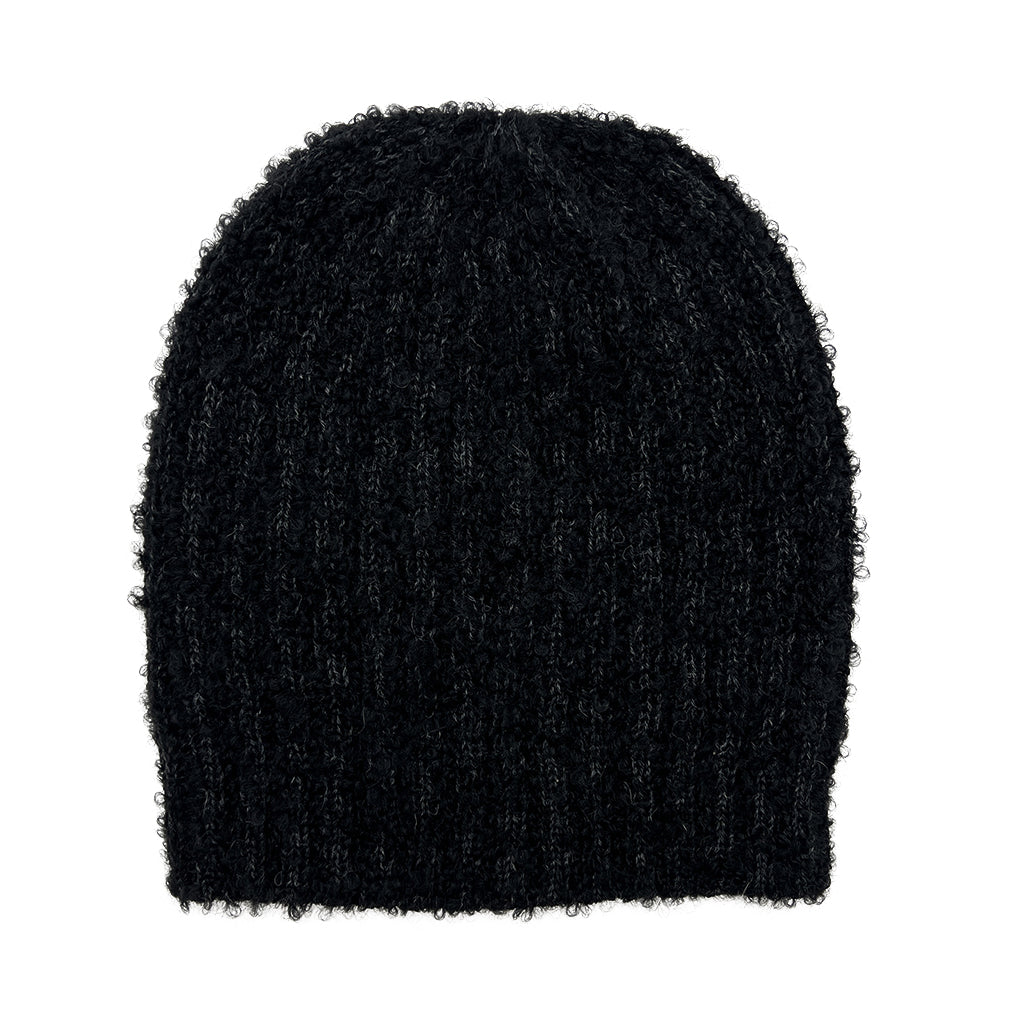 black alpaca beanie hat