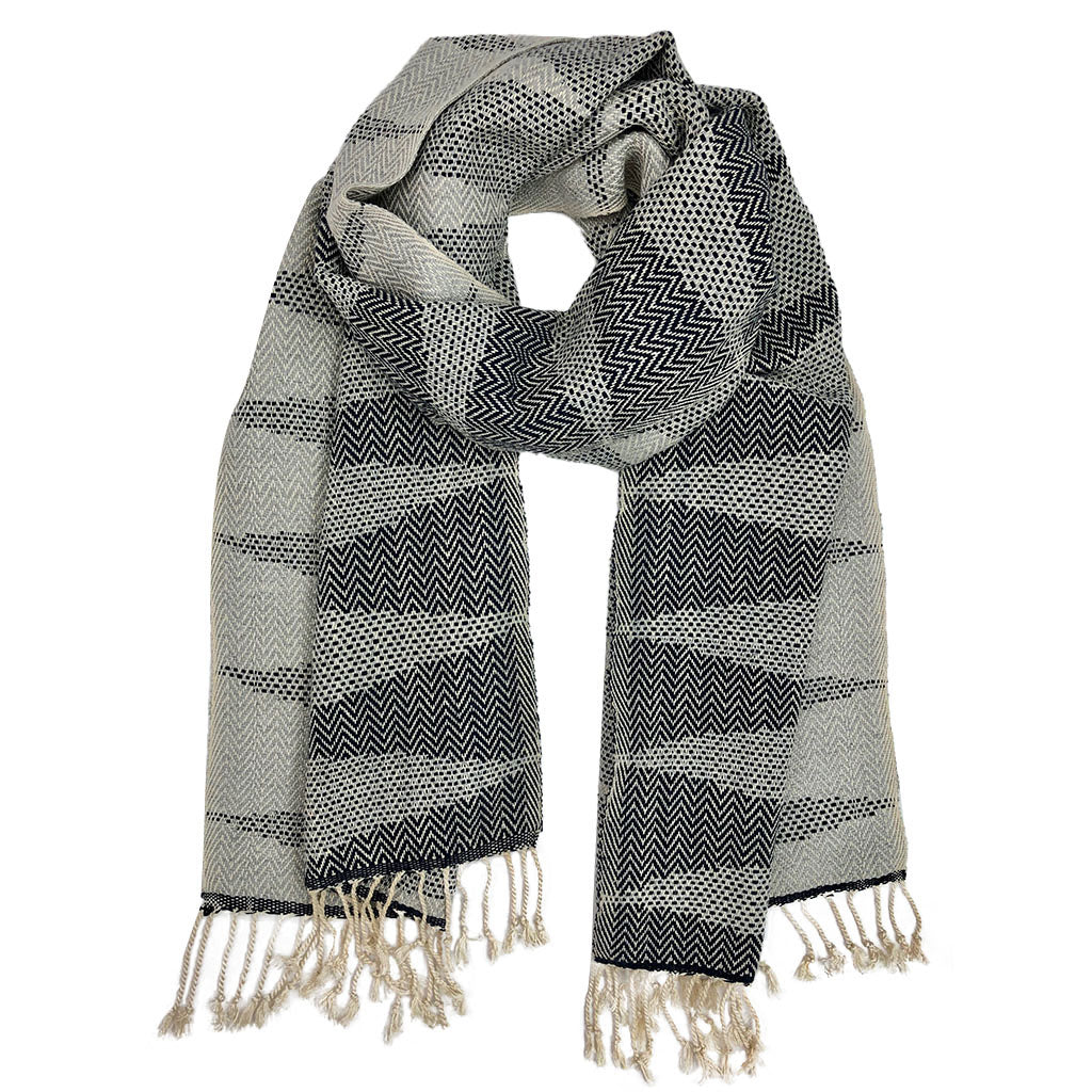 gray herringbone scarf