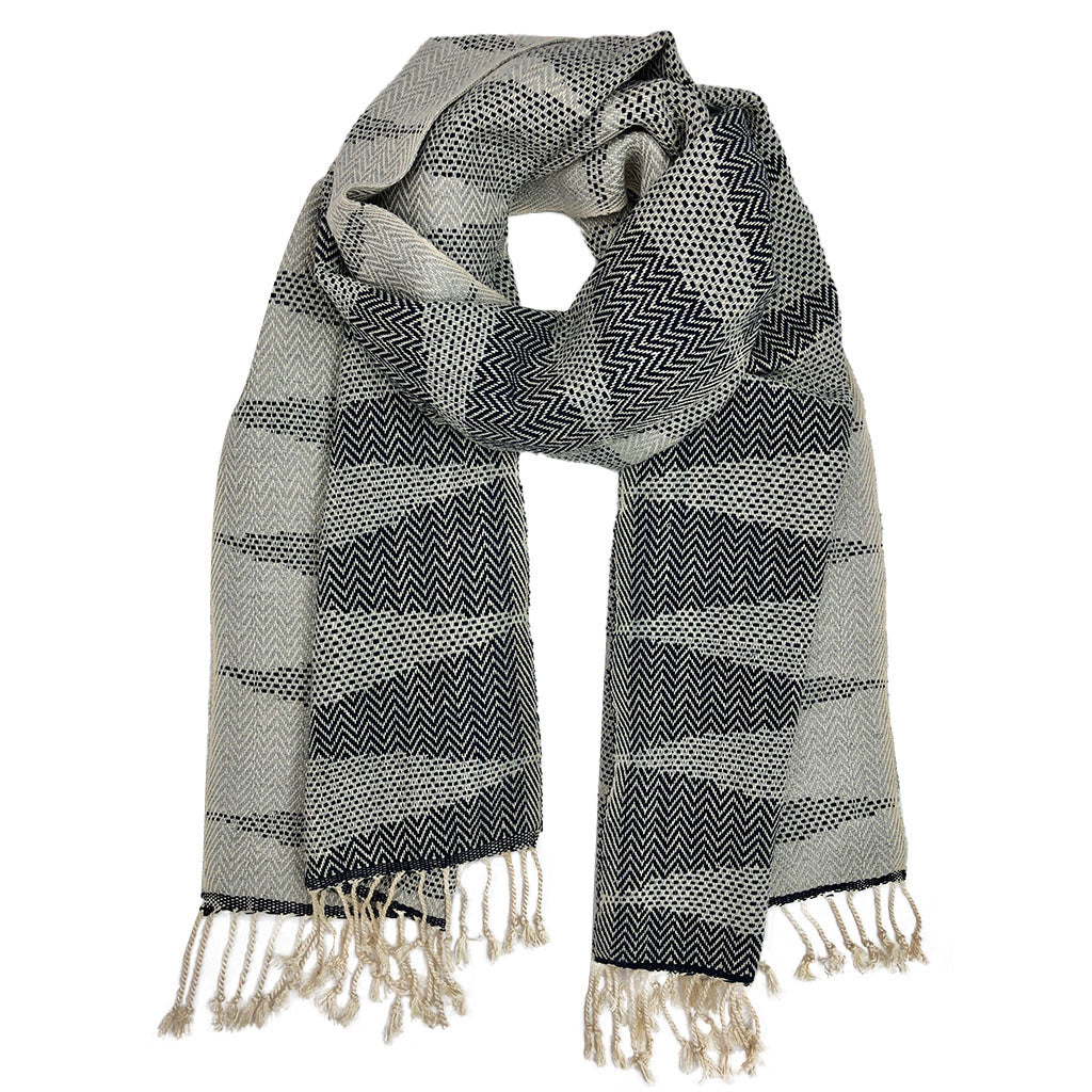 gray herringbone scarf