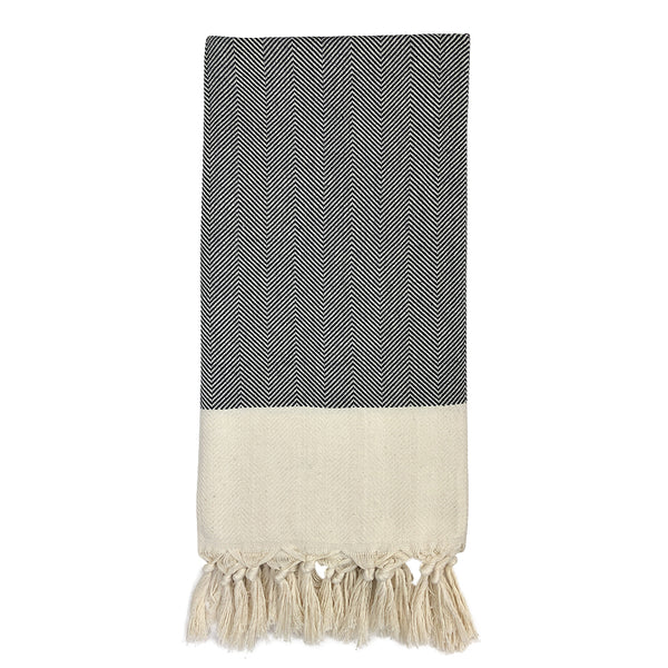 Herringbone Turkish Cotton Towel - Beige — Nectar Republic