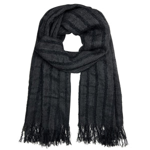 black stripe alpaca scarf