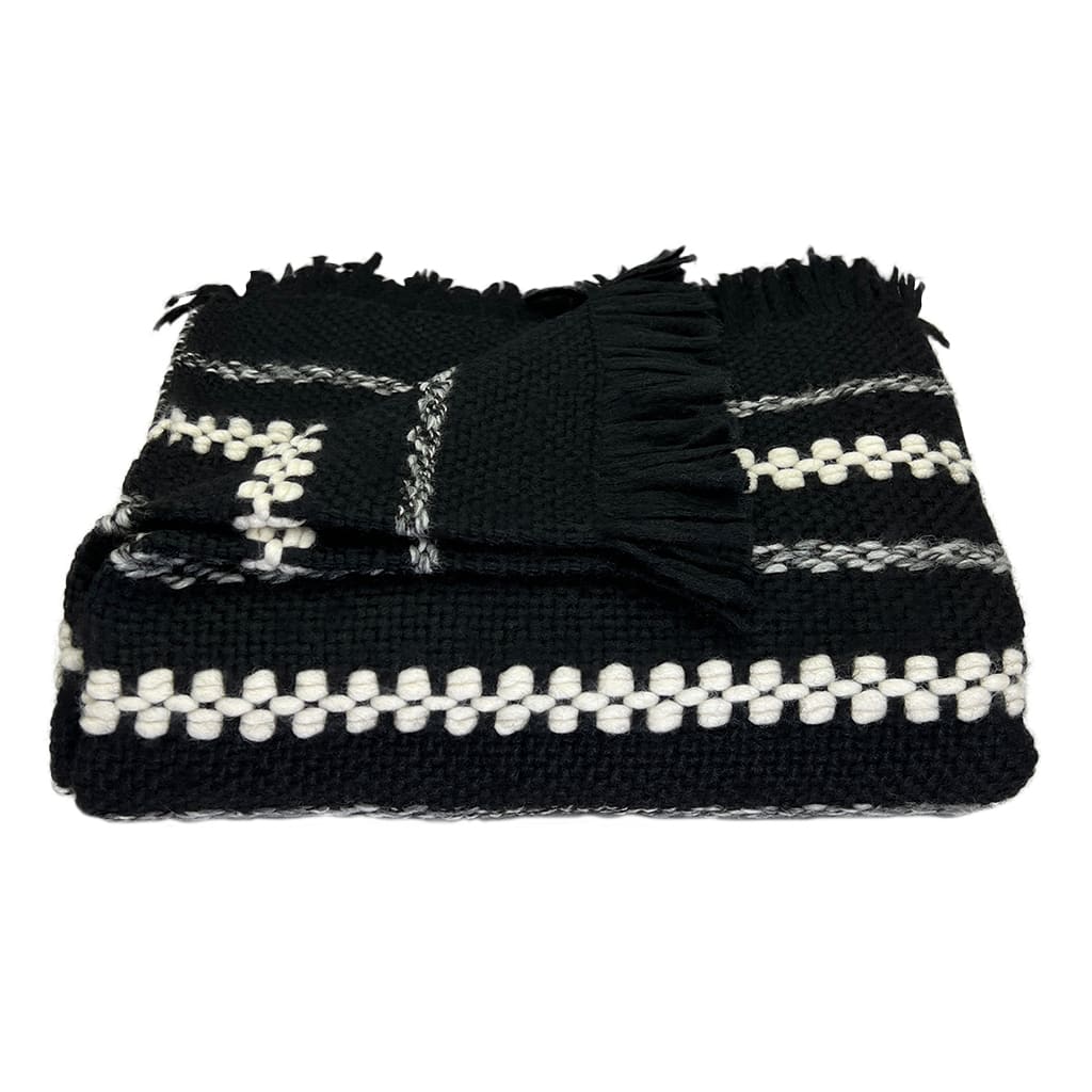 black white alpaca throw