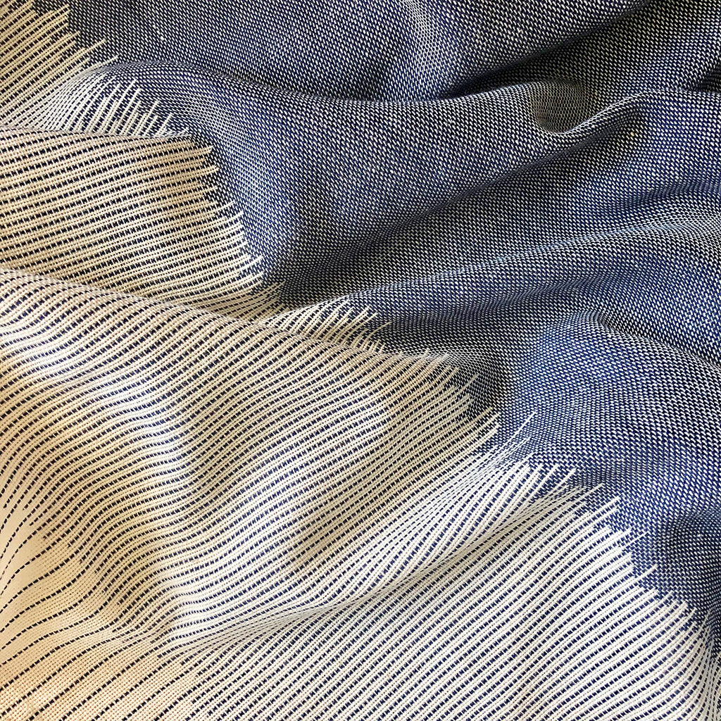 blue striped cotton scarf