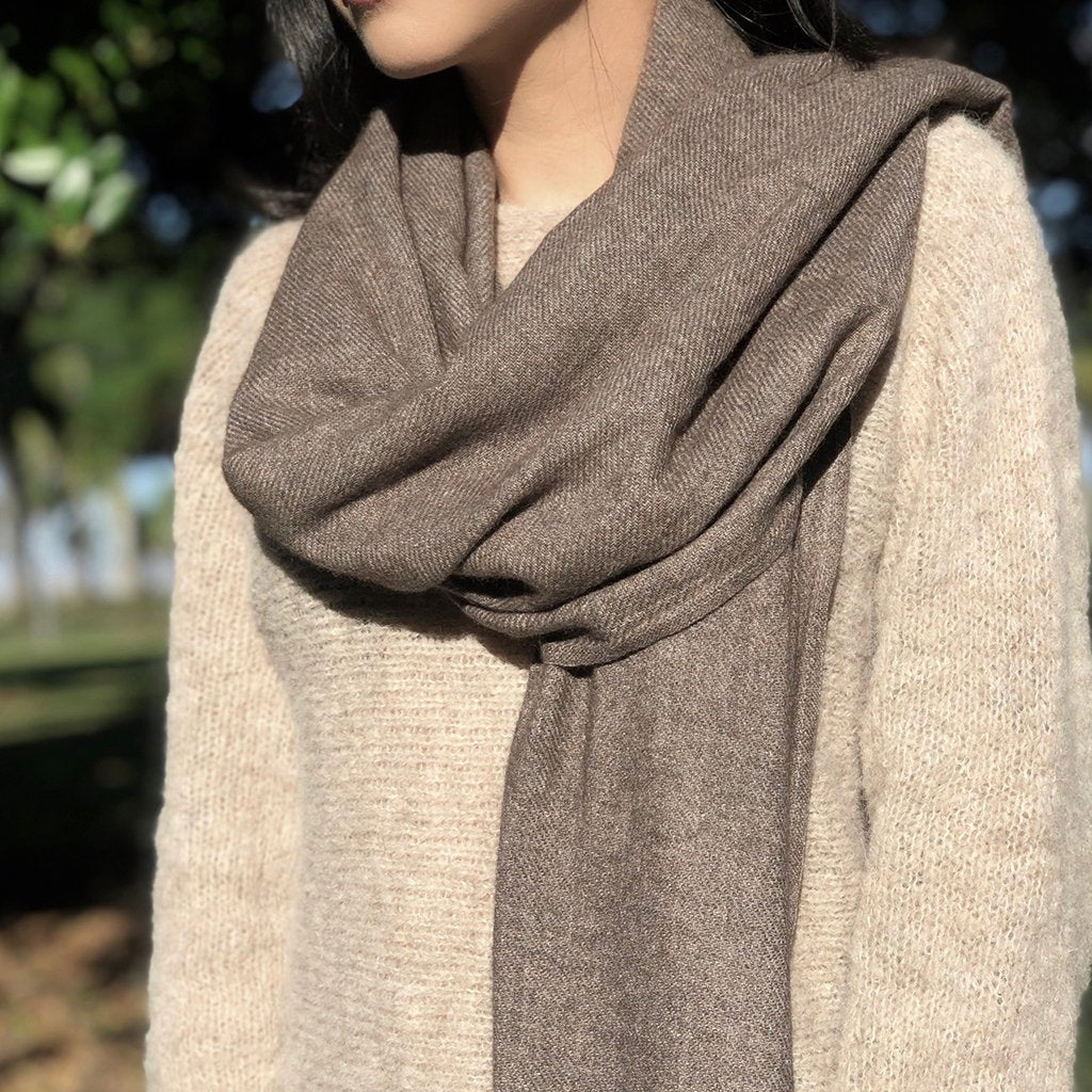espresso brown cashmere scarf