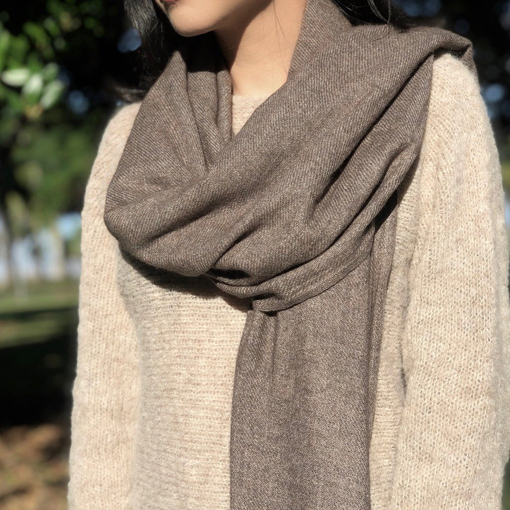 handmade brown cashmere scarf