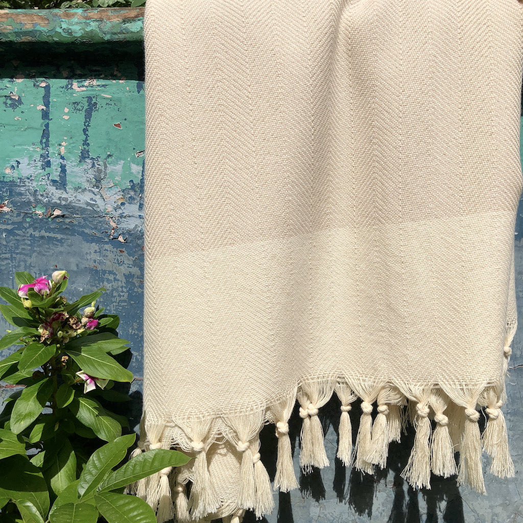 Herringbone White & Royal Blue Turkish Towel – The Cotton Company