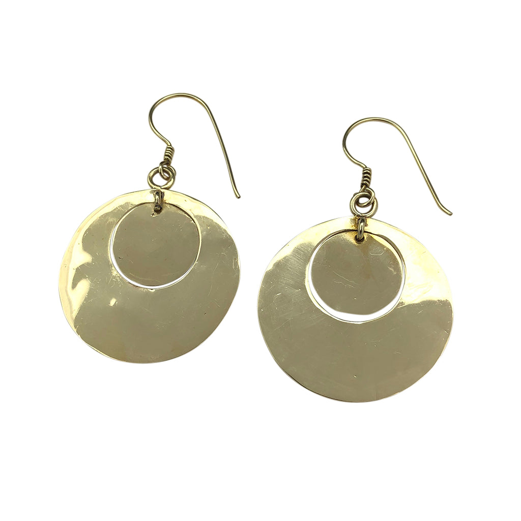hammered bomb circle earrings