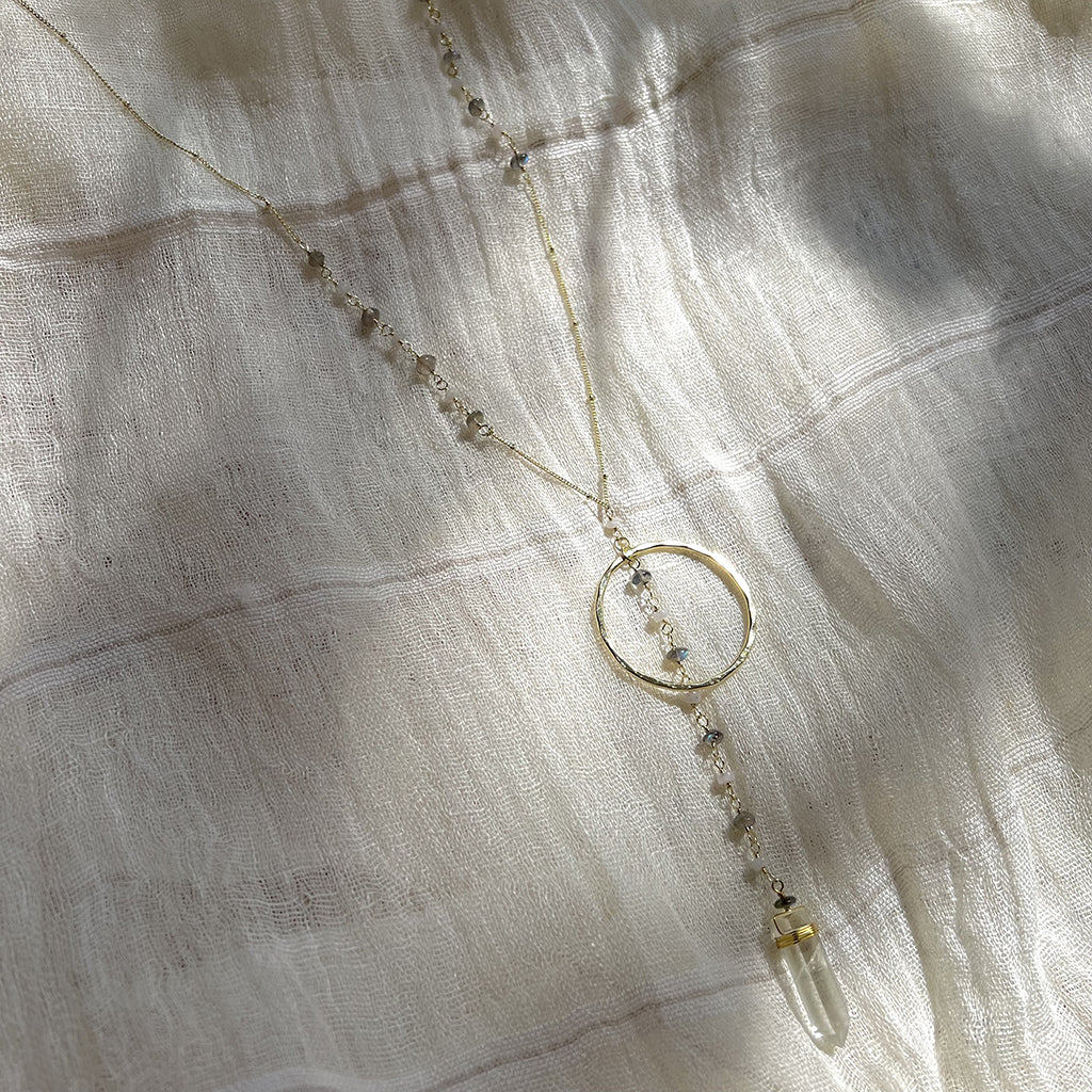 crystal halo necklace