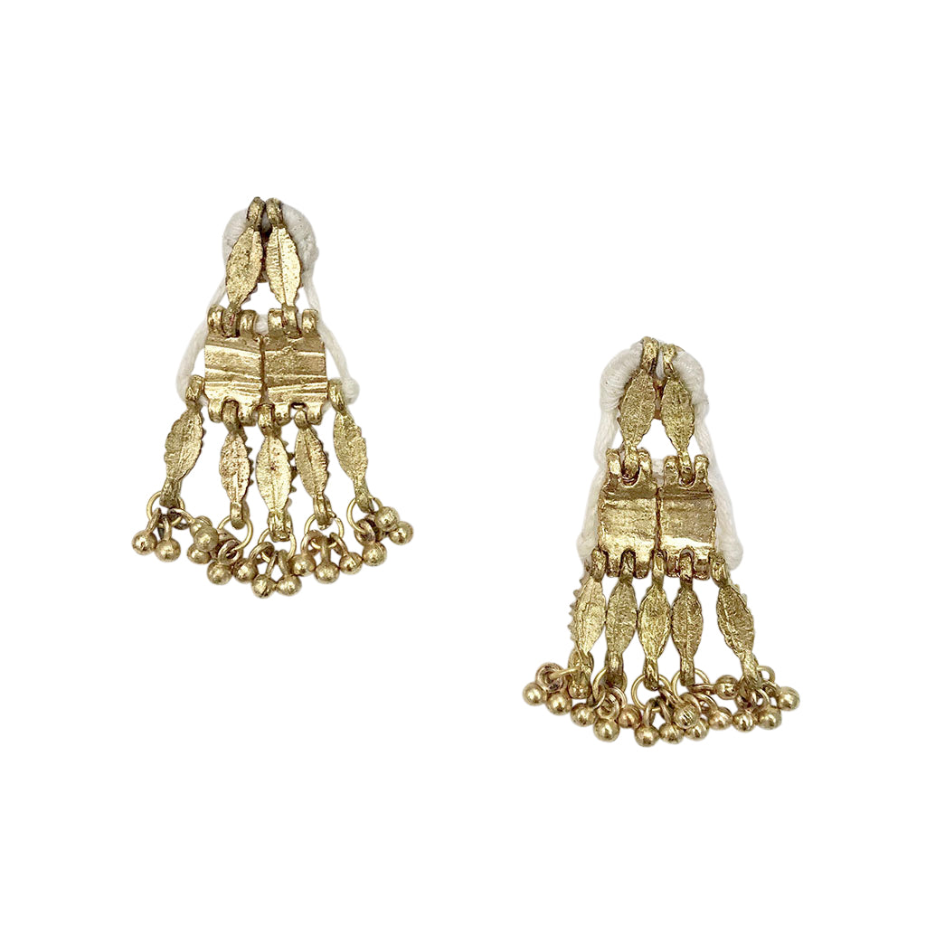 Gold fringe indian earrings