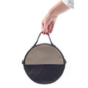 black gray moon clutch bag