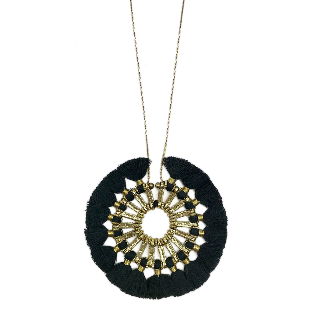 Round Tassel Pendant Necklace