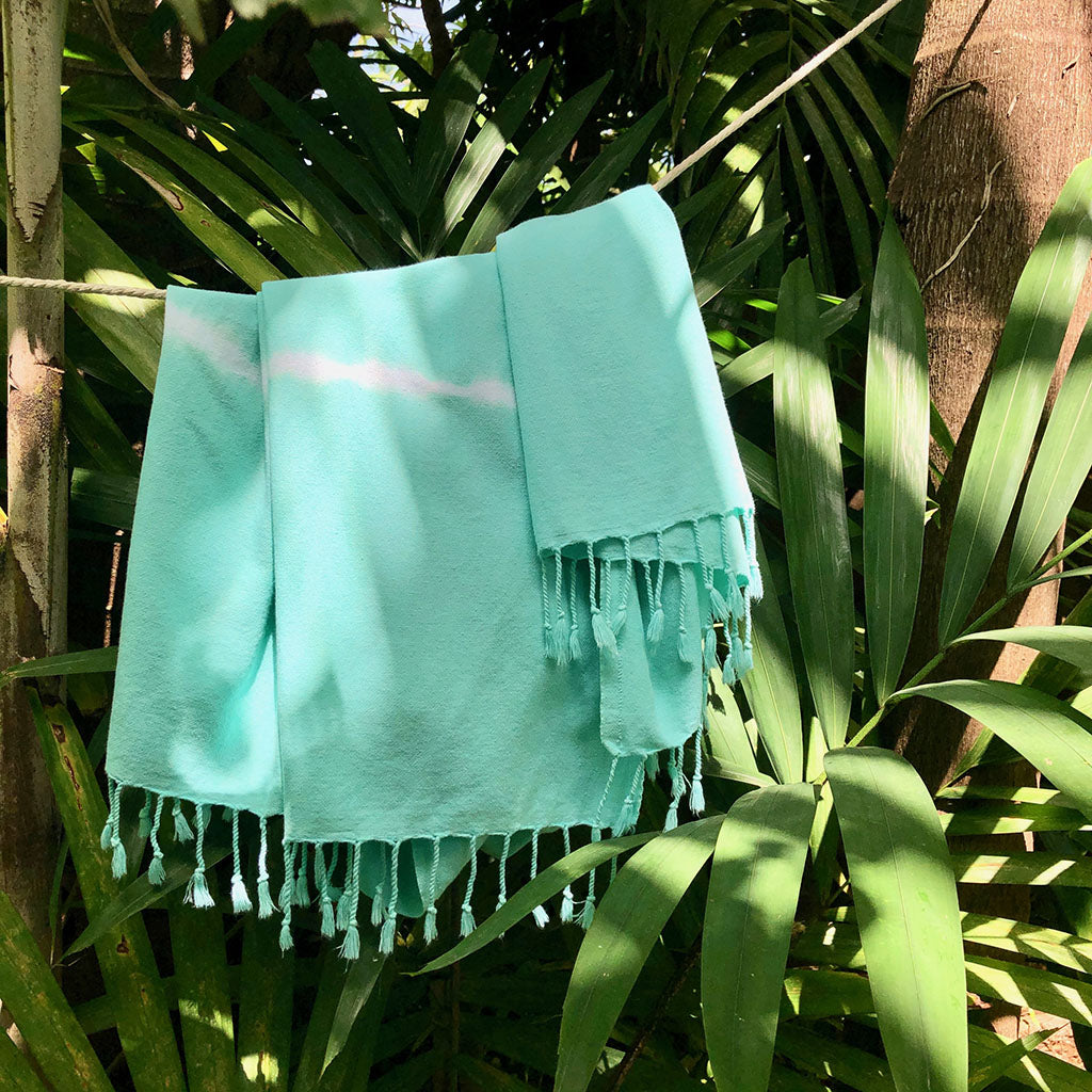 mint tie dye towel