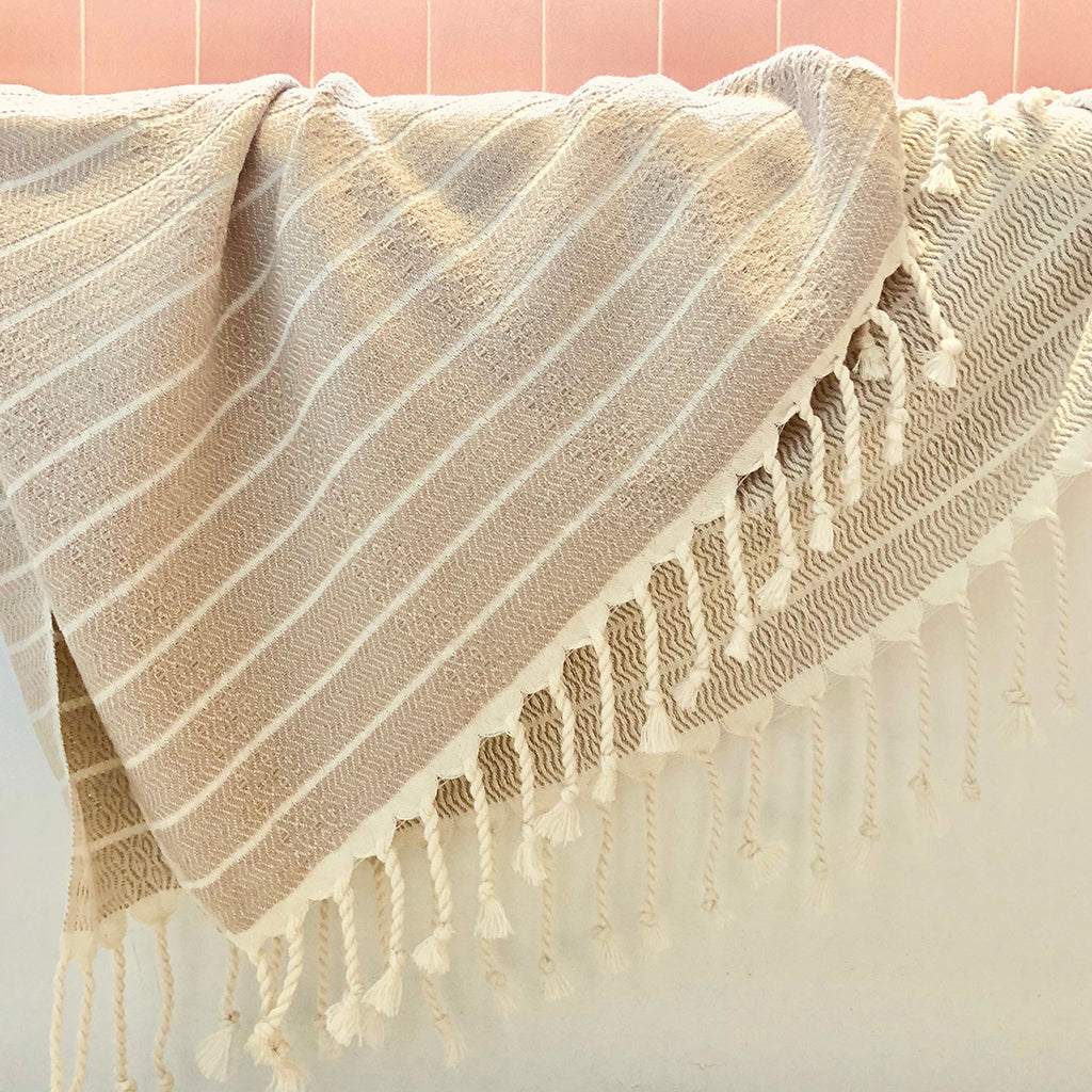 Slate + Salt Herringbone Turkish Hand Towel, Navy