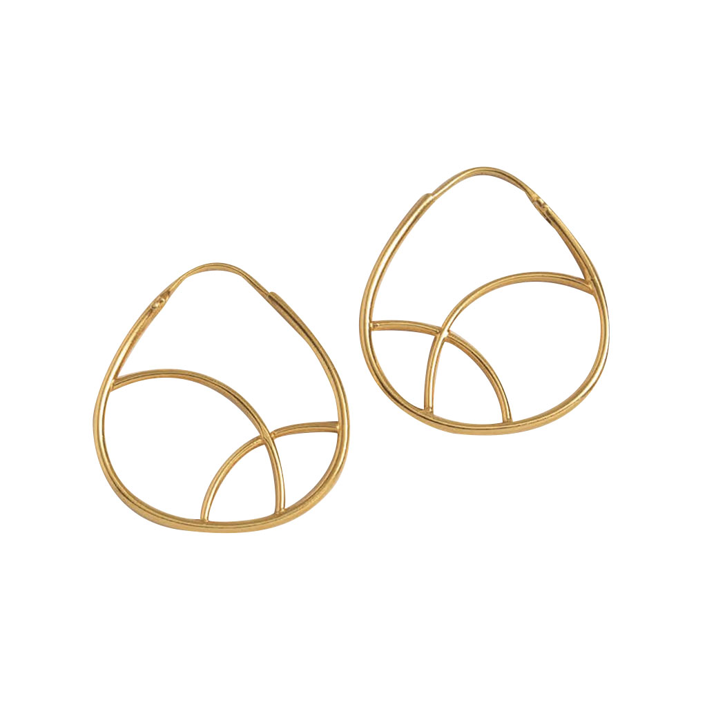 Geometric gold hoops