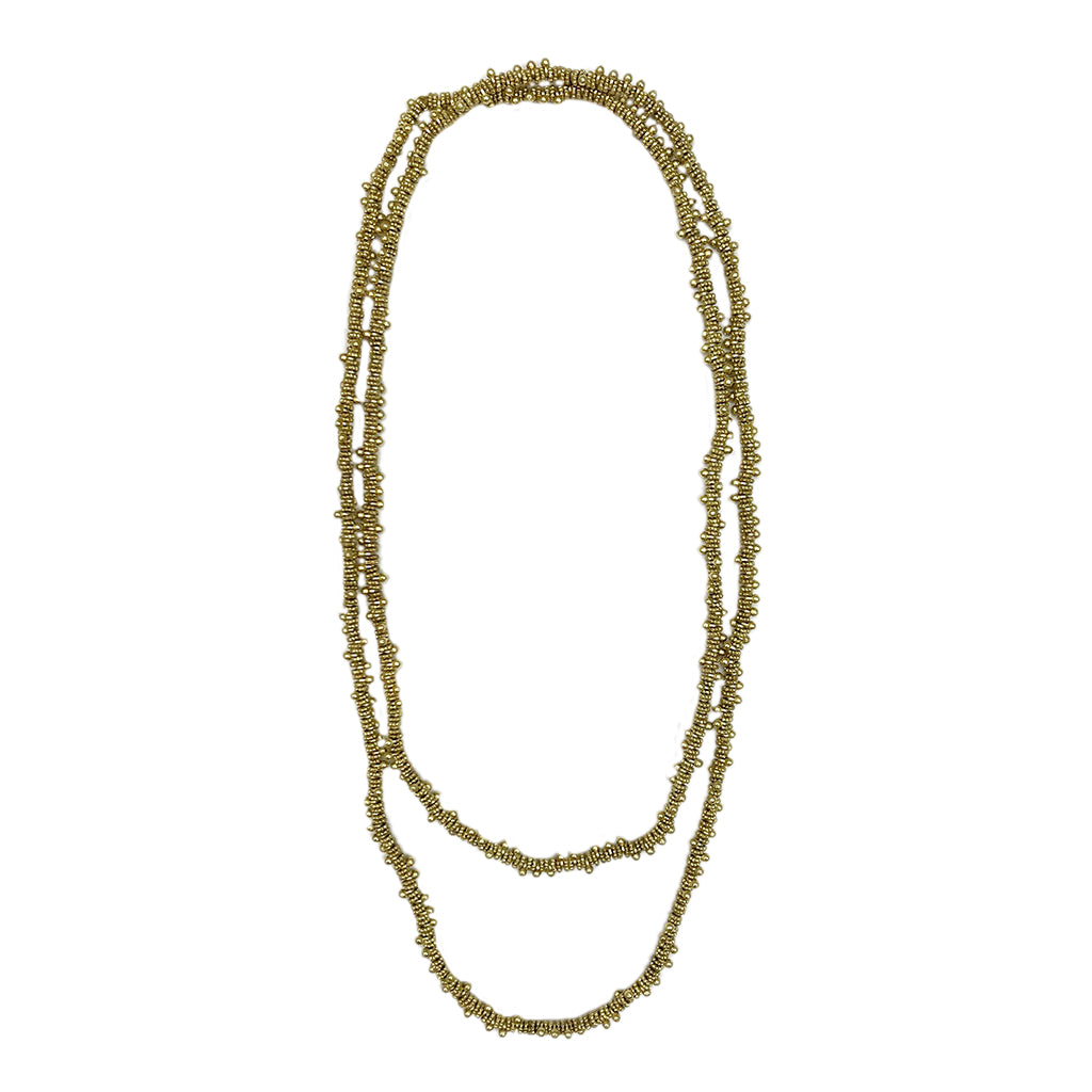 Long gold necklace