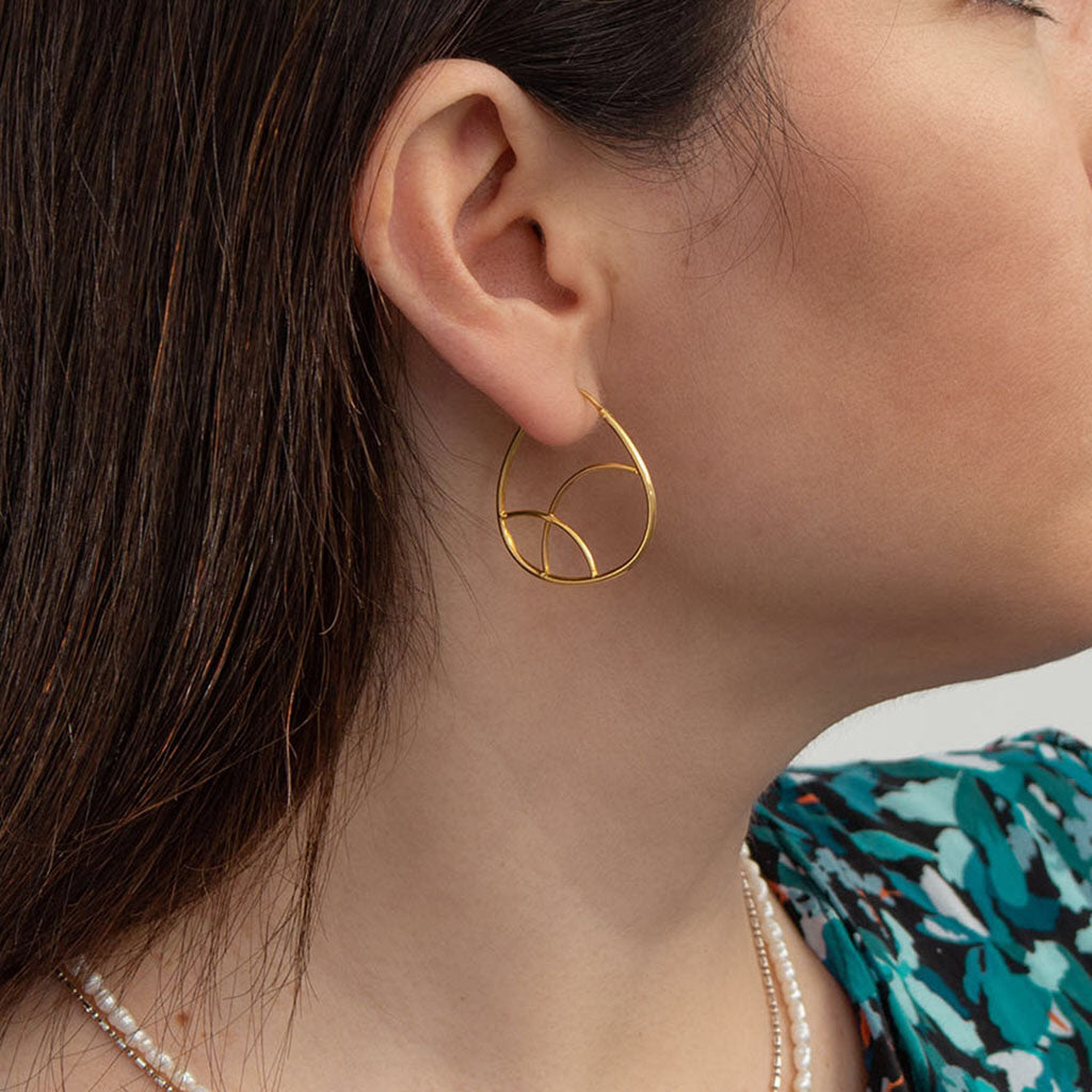 Geometric gold hoops