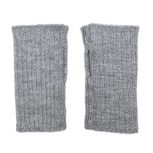 gray alpaca fingerless gloves