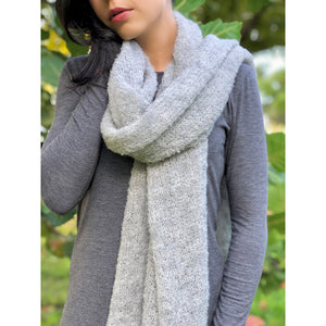 gray handmade alpaca scarf