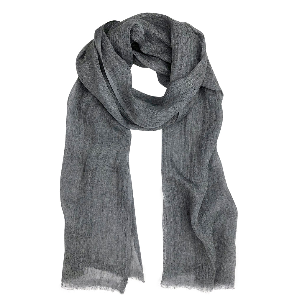 Gray linen scarf