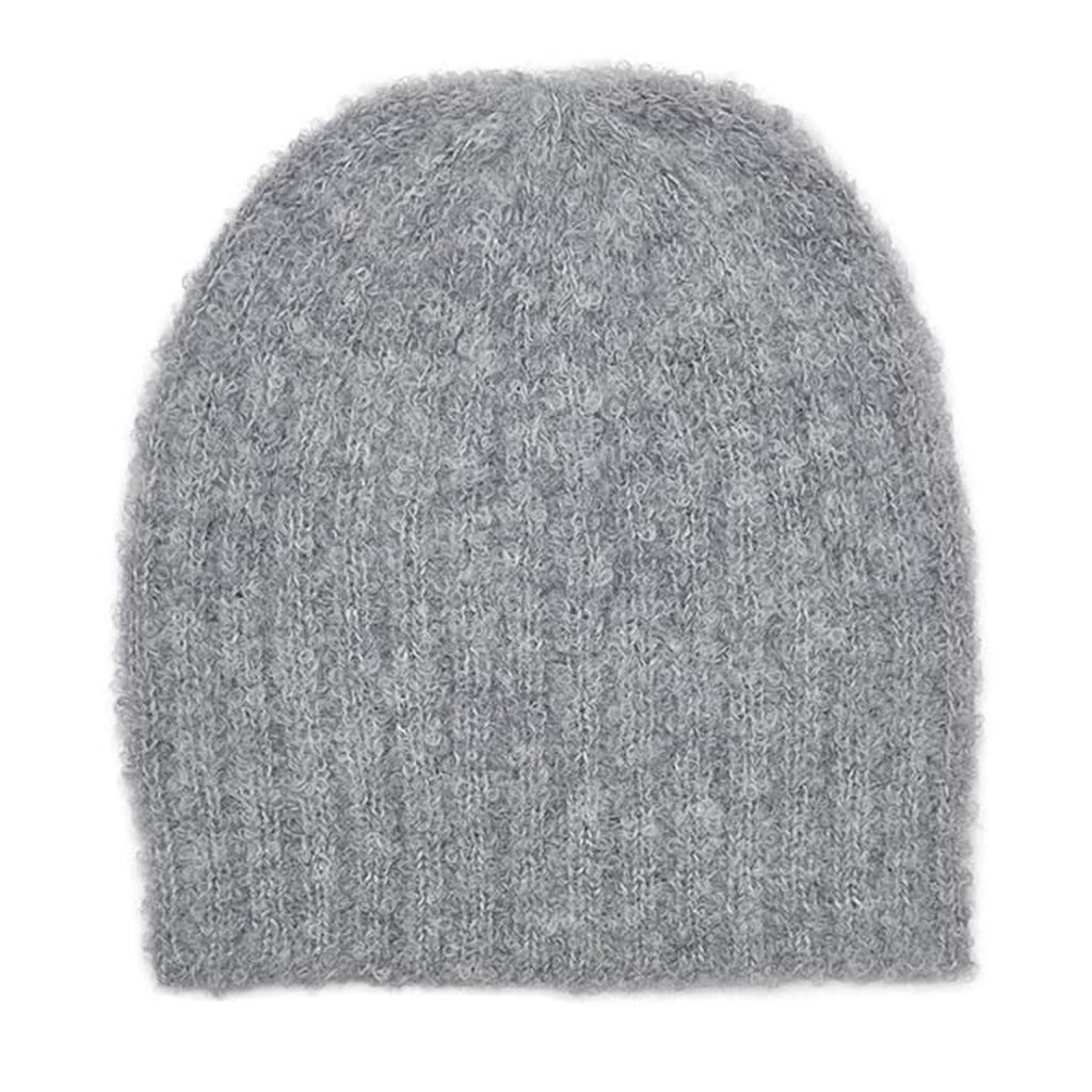 gray loop knit alpaca beanie