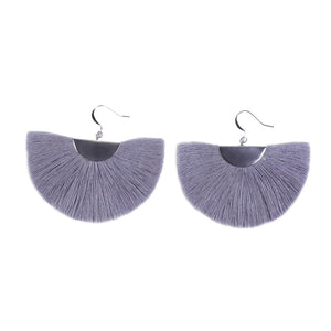 Gray and Silver Fair Trade Fan Earrings