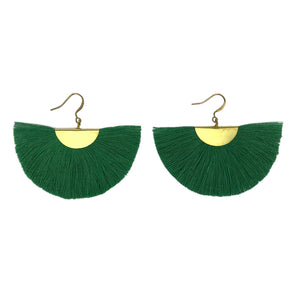 Green Fan Earrings