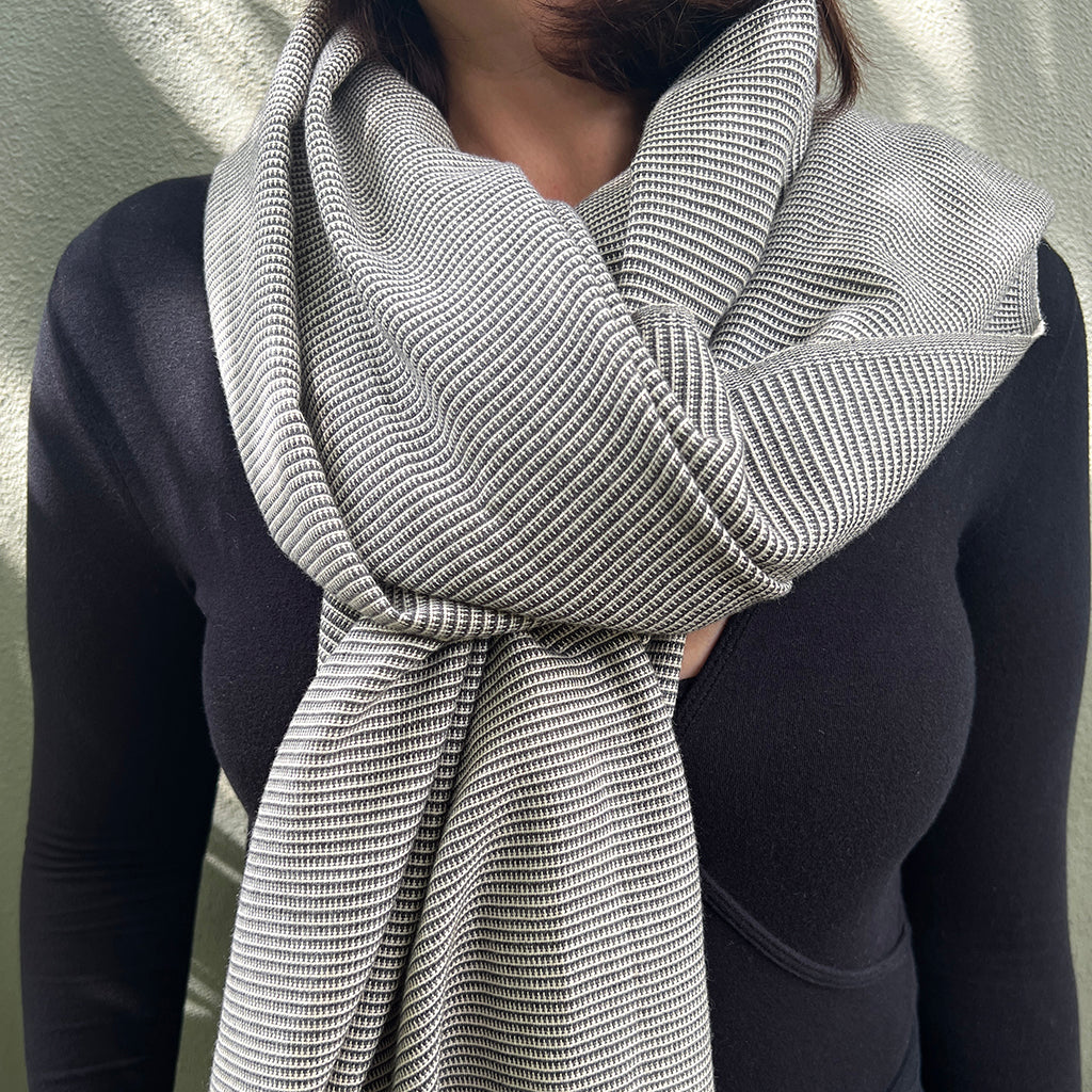 cambodia cotton scarf charcoal