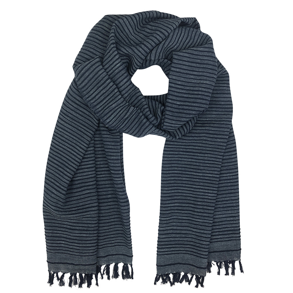 navy blue handloom scarf