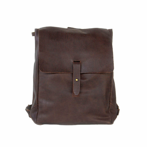 Brown Nubuck Leather Backpack by Meyelo | Slate + Salt